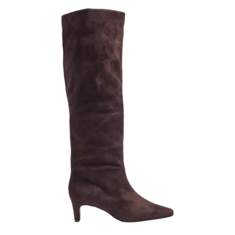 NIB BANANA REPUBLIC | $150 Suede Slouch Boots in Chocolate